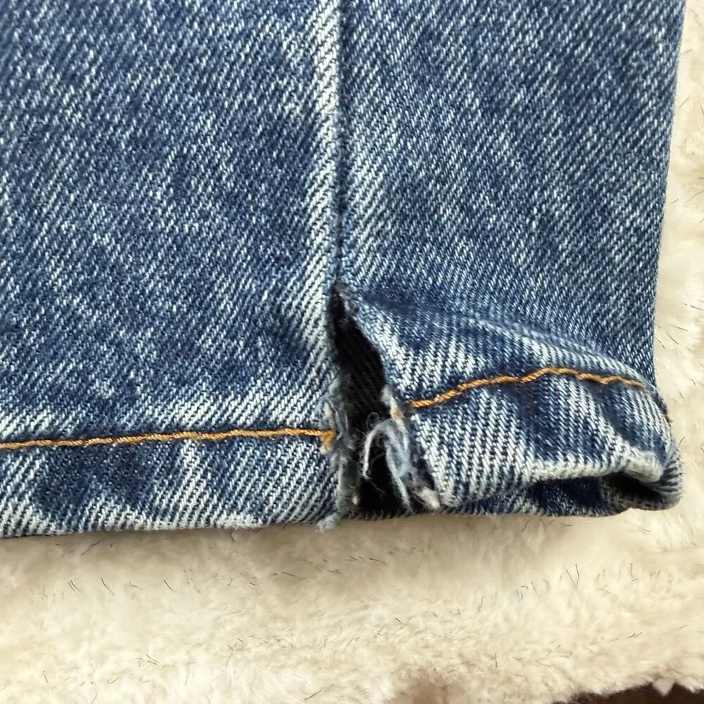 Levis 505 Regular Fit Straight Leg Jeans Mens 36x34 Medium Wash Blue Denim